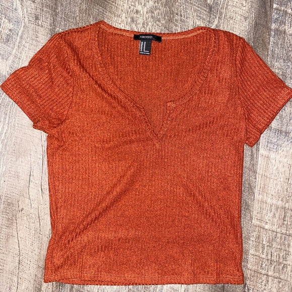 Rusted color thin sweater top - Picture 1 of 2